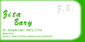zita bary business card